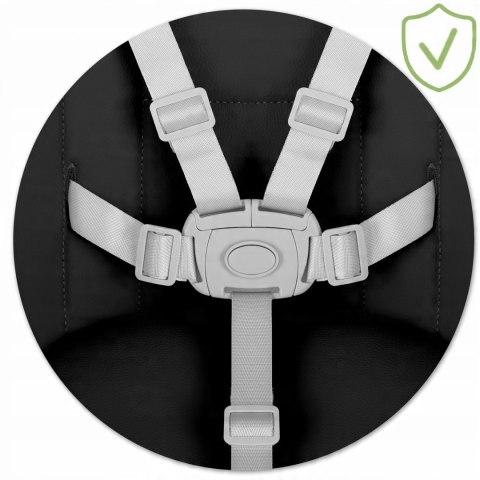 Krzesełko do Karmienia dla Dzieci Regulowane Fotelik 3w1 Tacka Czarne