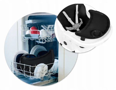 Krzesełko do Karmienia dla Dzieci Regulowane Fotelik 3w1 Tacka Czarne