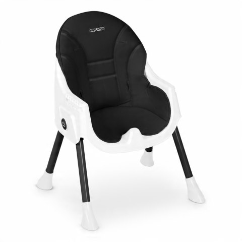 Krzesełko do Karmienia dla Dzieci Regulowane Fotelik 3w1 Tacka Czarne