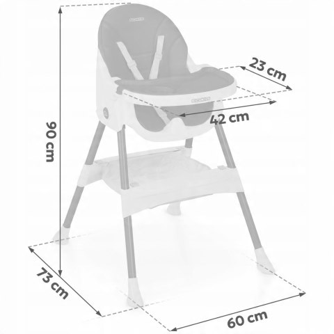 Krzesełko do Karmienia dla Dzieci Regulowane Fotelik 3w1 Tacka Czarne