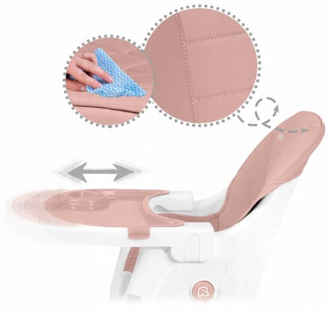Krzesełko do Karmienia dla Dzieci Regulowane Fotelik 3w1 Tacka Różowe