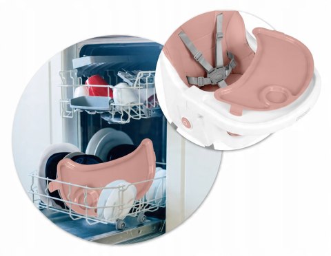 Krzesełko do Karmienia dla Dzieci Regulowane Fotelik 3w1 Tacka Różowe