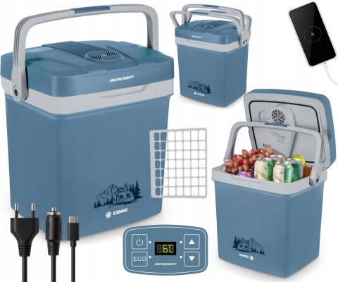 LODÓWKA TURYSTYCZNA SAMOCHODOWA 12V/230V USB FUNKCJA GRZANIA 26L