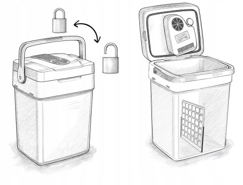 LODÓWKA TURYSTYCZNA SAMOCHODOWA 12V/230V USB FUNKCJA GRZANIA 26L