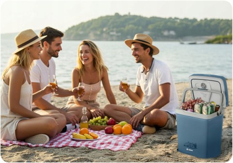 LODÓWKA TURYSTYCZNA SAMOCHODOWA 12V/230V USB FUNKCJA GRZANIA 26L