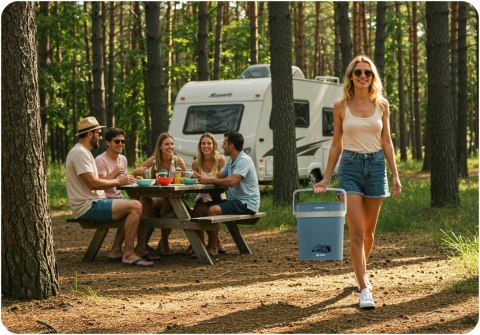 LODÓWKA TURYSTYCZNA SAMOCHODOWA 12V/230V USB FUNKCJA GRZANIA 26L