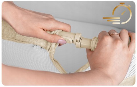 Łóżeczko Dziecięce Składane Turystyczne Niemowlęce Kółka 0-5m 9kg Beżowe