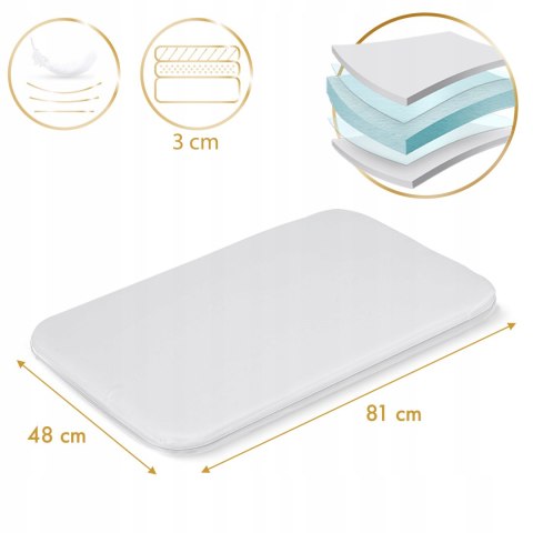 Łóżeczko Dziecięce Składane Turystyczne Niemowlęce Kółka 0-5m 9kg Beżowe