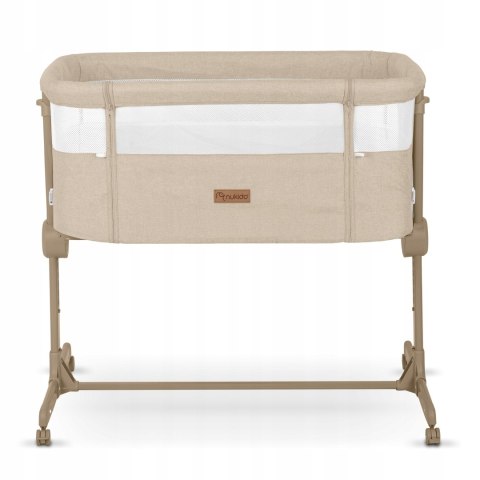 Łóżeczko Dziecięce Składane Turystyczne Niemowlęce Kółka 0-5m 9kg Beżowe