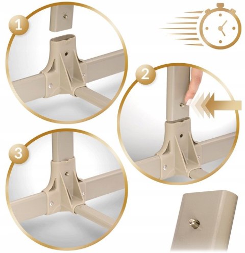 Łóżeczko Dziecięce Składane Turystyczne Niemowlęce Kółka 0-5m 9kg Beżowe