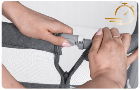 Łóżeczko Dziecięce Składane Turystyczne Niemowlęce Kółka 0-5m 9kg Szare