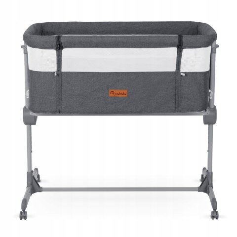 Łóżeczko Dziecięce Składane Turystyczne Niemowlęce Kółka 0-5m 9kg Szare