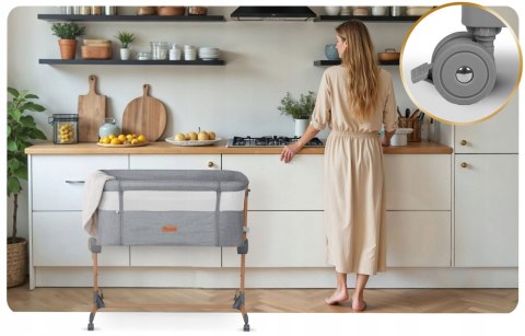 Łóżeczko Dziecięce Składane Turystyczne Niemowlęce Kółka Regulacja 0-5m 9kg