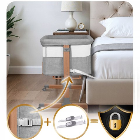 Łóżeczko Dziecięce Składane Turystyczne Niemowlęce Kółka Regulacja 0-5m 9kg