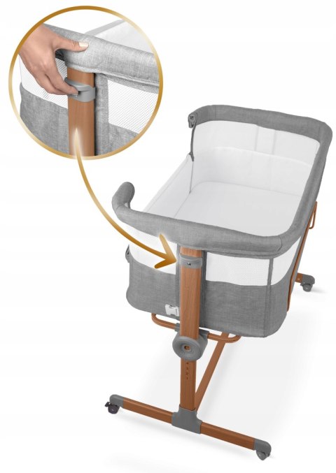 Łóżeczko Dziecięce Składane Turystyczne Niemowlęce Kółka Regulacja 0-5m 9kg