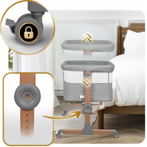 Łóżeczko Dziecięce Składane Turystyczne Niemowlęce Kółka Regulacja 0-5m 9kg