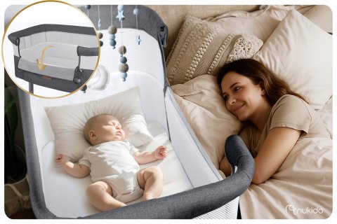 Łóżeczko Dziecięce Składane Turystyczne Niemowlęce Kółka Regulacja 0-5m 9kg