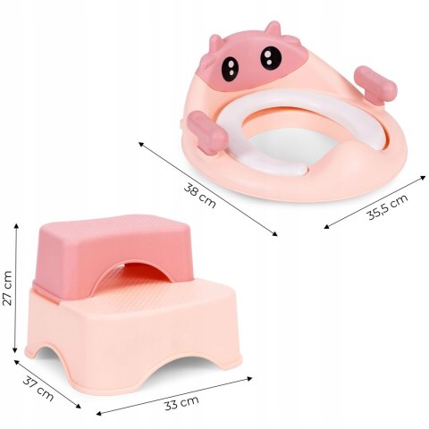 NAKŁADKA NA TOALETĘ SEDES DLA DZIECI SCHODKI DRABINKA UCHWYTY PODUSZKA RÓŻ