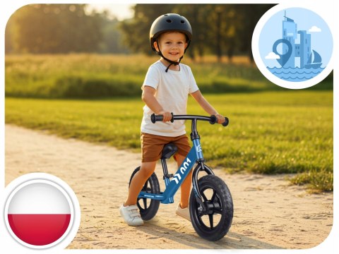 ROWEREK BIEGOWY DLA DZIECI JEŹDZIK LEKKI STABILNY KOŁA EVA NIEBIESKI