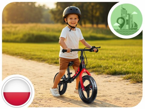 ROWEREK BIEGOWY DLA DZIECI LEKKI KOŁA EVA HAMULEC CZARNY