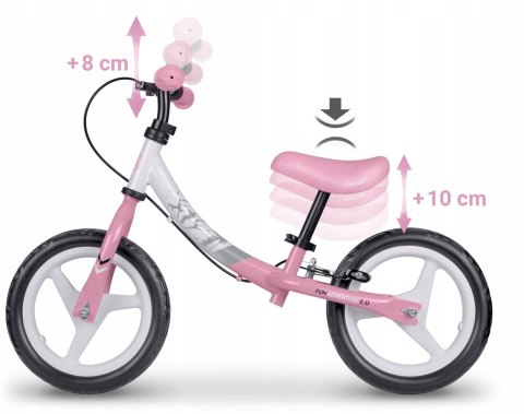 ROWEREK BIEGOWY DLA DZIECI LEKKI KOŁA EVA HAMULEC RÓŻOWY