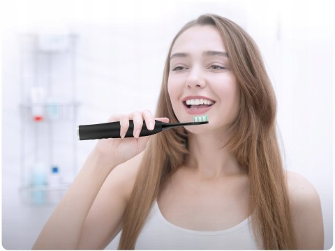 SZCZOTECZKA SONICZNA DO ZĘBÓW ELEKTRYCZNA ZESTAW Z ETUI CZARNA SZCZOTECZKA SONICZNA DO ZĘBÓW ELEKTRYCZNA ZESTAW Z ETUI CZARNA
