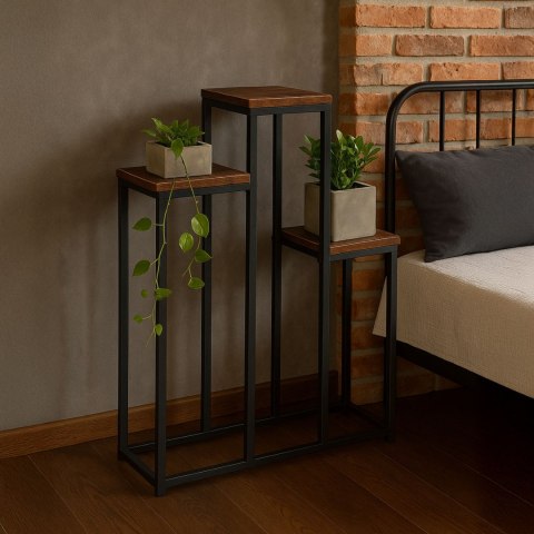 Stojący Kwietnik Stojak na Kwiaty Ozdoby 3 Półki Styl Loft Stojący Kwietnik Stojak na Kwiaty Ozdoby 3 Półki Styl Loft
