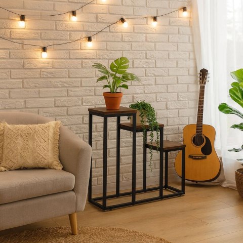 Stojący Kwietnik Stojak na Kwiaty Ozdoby 3 Poziomy Styl Loft Stojący Kwietnik Stojak na Kwiaty Ozdoby 3 Poziomy Styl Loft