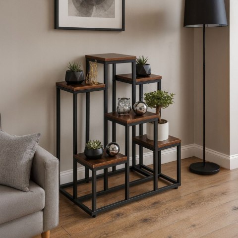 Stojący Kwietnik Stojak na Kwiaty Ozdoby 6 Poziomów Styl Loft Stojący Kwietnik Stojak na Kwiaty Ozdoby 6 Poziomów Styl Loft