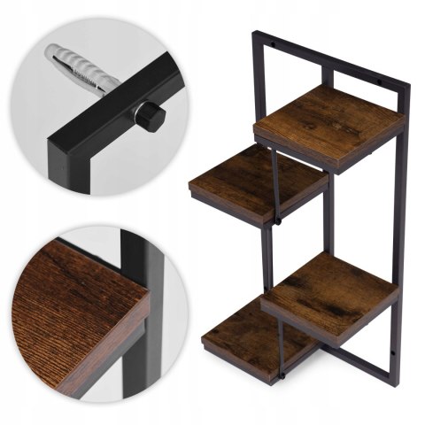 WISZĄCY KWIETNIK NA KWIATKI ROŚLINY KSIĄŻKI STYL LOFT DO SALONU 4 POZIOMY WISZĄCY KWIETNIK NA KWIATKI ROŚLINY KSIĄŻKI STYL LOFT DO SALONU 4 POZIOMY