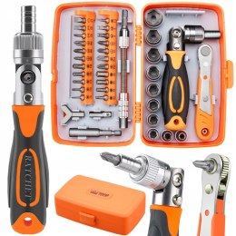 ZESTAW KOMPLET NARZĘDZI BITÓW TORX KLUCZY NASADOWYCH 5-14mm 38 ELEMENTÓW