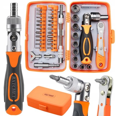 ZESTAW KOMPLET NARZĘDZI BITÓW TORX KLUCZY NASADOWYCH 5-14mm 38 ELEMENTÓW