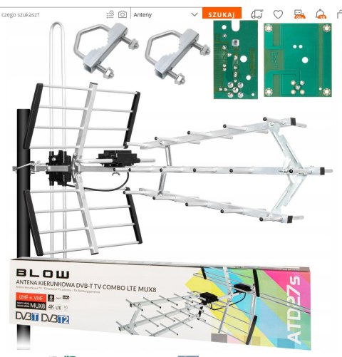 ANTENA KIERUNKOWA TV NAZIEMNEJ COMBO DVB-T2 LTE FULL HD ULTRA HD 4K