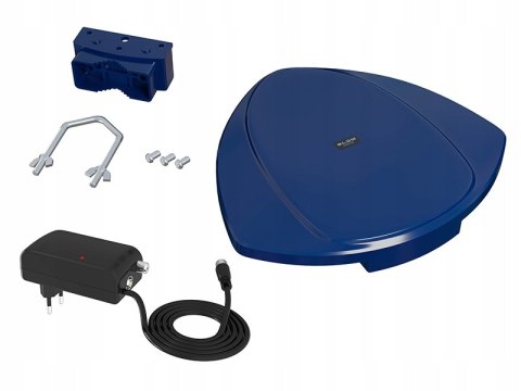 ANTENA ZEWNĘTRZNA AKTYWNA DVB-T2 FULL HD TV 4K 8K FILTR GSM UHF ZASILACZ 1M