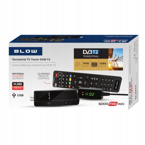 DEKODER TUNER TV DVB-T2 HEVC H.265 FULL HD MINI STICK PILOT ZESTAW HDMI USB