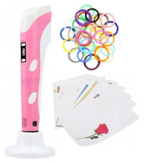 DŁUGOPIS 3D DRUKARKA PEN RÓŻOWY + 160m WKŁADU + 50 SZABLONÓW DŁUGOPIS 3D DRUKARKA PEN RÓŻOWY + 160m WKŁADU + 50 SZABLONÓW