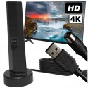 DOOKÓLNA ANTENA AKTYWNA POKOJOWA TV FHD 4K MUX-8 LTE WZMACNIACZ DVB-T2