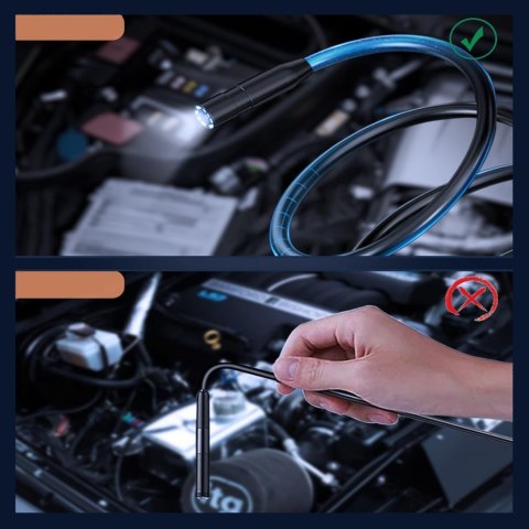 KAMERA INSPEKCYJNA WARSZTATOWA ENDOSKOP 5M FULL HD LCD do RUR SILNIKA LED