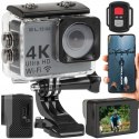 KAMERA SPORTOWA GO Pro4U 4K WIFI USB MIKROFON WODOODPORNA AKCESORIA ZESTAW