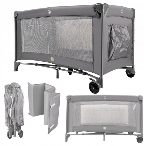 ŁÓŻECZKO DZIECIĘCE TURYSTYCZNE SKŁADANE Z MATERACEM MAX. 15KG KÓŁKA