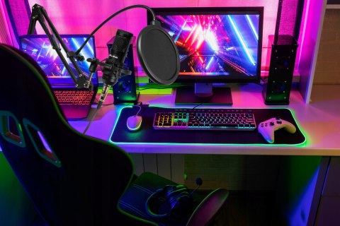 MIKROFON DO KOMPUTERA GAMINGOWY POJEMNOŚCIOWY STUDYJNY STATYW USB ZESTAW