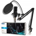 MIKROFON DO KOMPUTERA GAMINGOWY POJEMNOŚCIOWY STUDYJNY STATYW USB ZESTAW