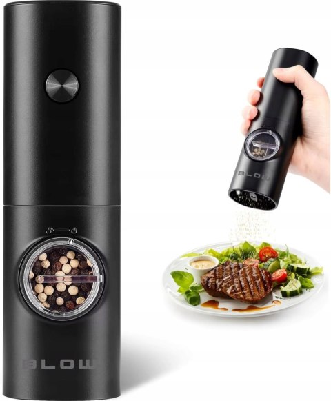 MŁYNEK DO PIEPRZU I SOLI PRZYPRAW ELEKTRYCZNY PODSTAWKA OKIENKO REGULACJA