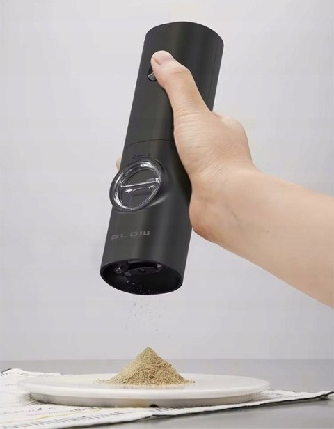 MŁYNEK DO PIEPRZU I SOLI PRZYPRAW ELEKTRYCZNY PODSTAWKA OKIENKO REGULACJA