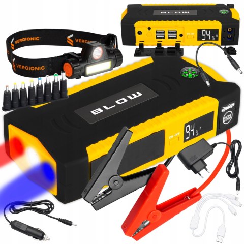 MOCNY JUMP STARTER ROZRUCH BOOSTER POWERBANK 12V ZESTAW 16800mAh