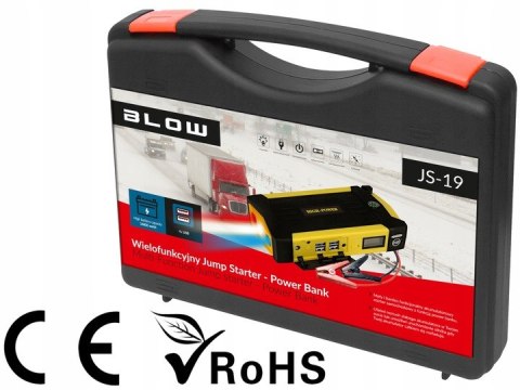 MOCNY JUMP STARTER ROZRUCH BOOSTER POWERBANK 12V ZESTAW 16800mAh