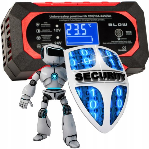 MOCNY PROSTOWNIK SAMOCHODOWY AUTOMATYCZNY NAPRAWA AKUMULATORÓW 24V 12V 10A