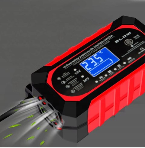 MOCNY PROSTOWNIK SAMOCHODOWY AUTOMATYCZNY NAPRAWA AKUMULATORÓW 24V 12V 10A