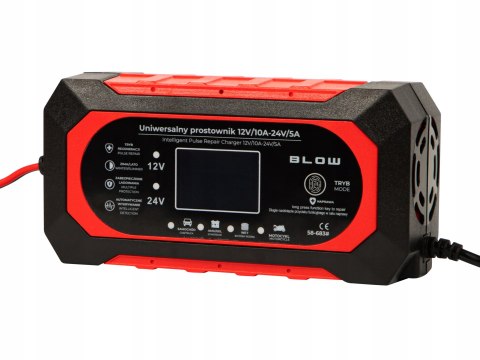 MOCNY PROSTOWNIK SAMOCHODOWY AUTOMATYCZNY NAPRAWA AKUMULATORÓW 24V 12V 10A