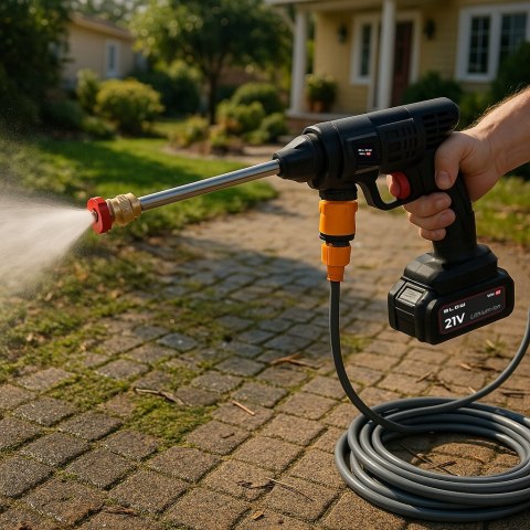 MYJKA CIŚNIENIOWA AKUMULATOROWA DO OKIEN OGRODU KOSTKI 2X AKUMULATOR ZESTAW